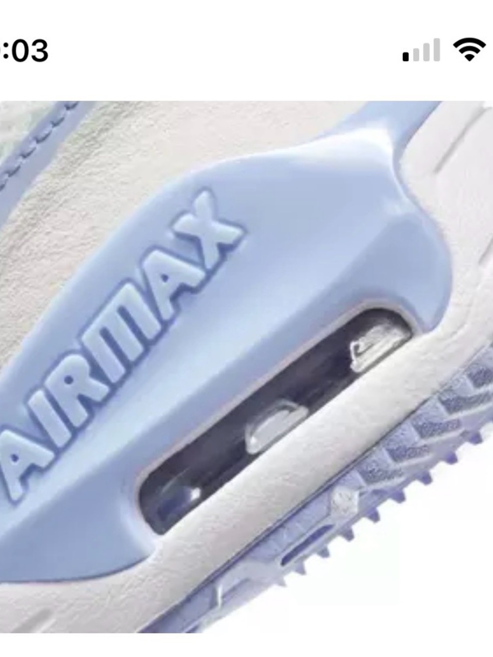Nike Airmax Kids White and Blue Sneakers, Size 2 youth (boys) - Picture 8 of 8